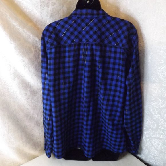 (EUC) Croft & Barrow Buffalo Plaid Blouse- Women's XL - Picture 6 of 9